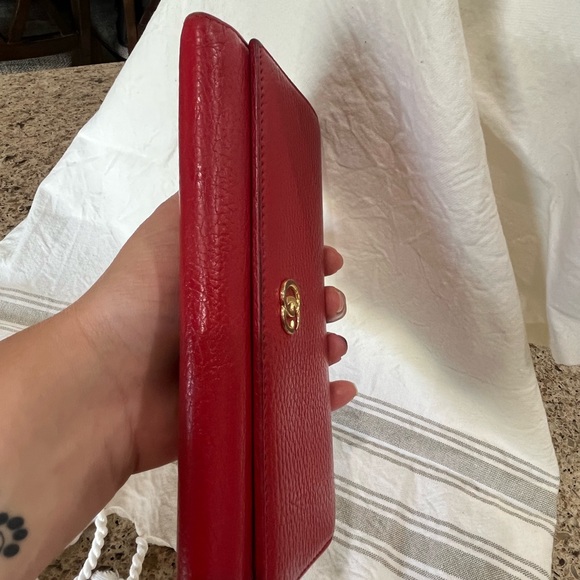 🔥🔥GUCCI MARMONT LONG CONTINENTAL RED LEATHER WALLET 456116🔥🔥 - Picture 17 of 17